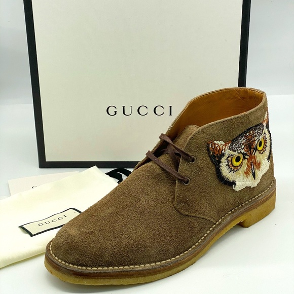 Gucci Suede ankle boots with owl & UFO embroidered - Picture 3 of 13